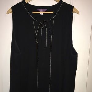 Lined sleeveless top Black w/bead trim-Stitch Fix